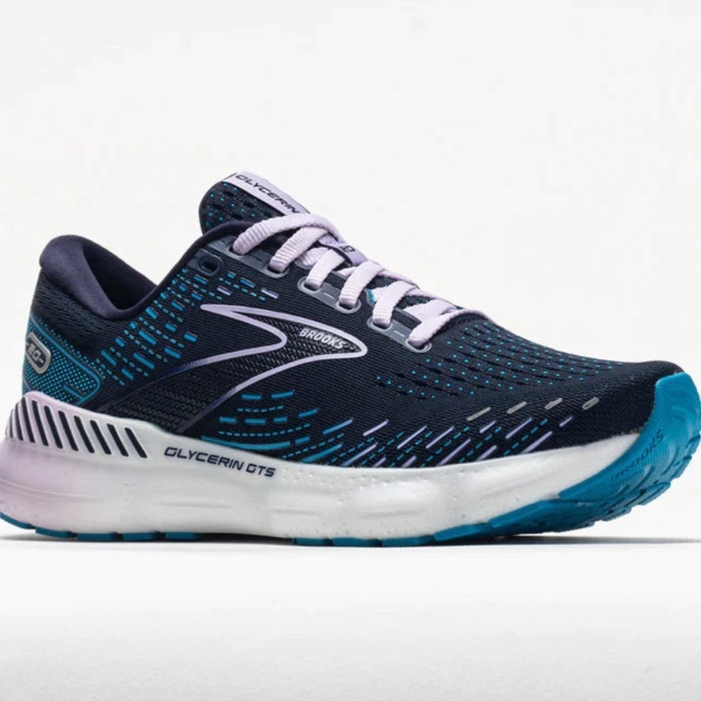 Brooks women size 9.5 Glycerin GTS 20 in Navy and Teal